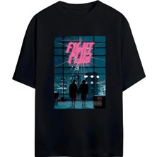 Von Labas Fıght Club Tasarımlı Unısex Yeni Sezon Oversıze Pamuklu  T-Shırt