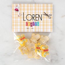 Hobibahçem Loren Crafts Sarı 8'li Düğme - 3020