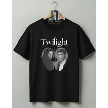 Von Labas Özel Tasarım Twilight Baskılı Unisex Premium Pamuklu Tişört