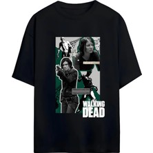 Von Labas The Walkıng Dead Tasarımlı Yüksek Baskı Kaliteli Unısex Yeni Sezon Oversıze Pamuklu  T-Shırt