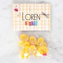Hobibahçem Loren Crafts Sarı 8'li Düğme - 3017