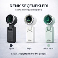 Trendhane Katlanır Masa Üstü Çanta Tpi Taşınabilir Dijital Ekranlı 3600 Mah 12 Saat Çalışma Kapasiteli Serinletici Mini Fan Vantilatör