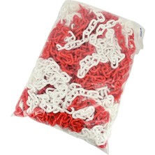 Kardelen İş Elbiseleri Plastik Zincir Kırmızı-Beyaz Kalın 8MM(UT3110) Kırmızı-Beyaz