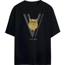 Von Labas Specıal Gold Owl Unısex Oversıze T-Shırt
