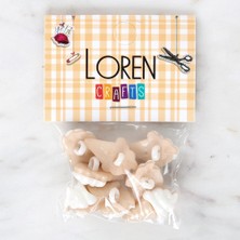 Hobibahçem Loren Crafts Beyaz 8'li Düğme - 3070