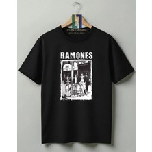 Von Labas Ramones Retro Rock Band Tasarımlı Premium %100 Pamuklu Unisex Tshirt