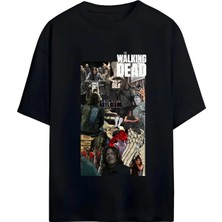Von Labas The Walkıng Dead Tasarımlı Yüksek Baskı Kaliteli Unısex Yeni Sezon Oversıze Pamuklu  T-Shırt