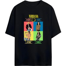 Von Labas Nırvana & Kurt Cobaın Tasarımlı Yüksek Baskı Kaliteli Unısex Yeni Sezon Oversıze Pamuklu  T-Shırt