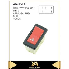 Universal Toros Dörtlü Düğmesi Renault 12 - Toros Flaşör Anahtarı