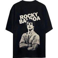 Von Labas Rocky Balboa Tasarımlı  Unısex Yeni Sezon Oversize Pamuklu Penye T-Shırt