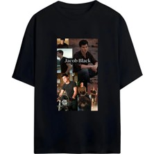 Von Labas Alacakaranlık Efsanesi Eclipse Jacob Black Baskılı Unisex Pamuklu Tişör