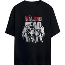 Von Labas The Walkıng Dead Tasarımlı Yüksek Baskı Kaliteli Unısex Yeni Sezon Oversıze Pamuklu T-Shırt