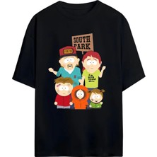 Von Labas South Park Tasarımlı Unısex Yeni Sezon Oversıze Pamuklu  T-Shırt