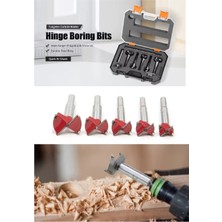 Ahşap Matkap Freze Uç Seti, 5 Parça, Çeşitli Boyutlar, Menteşe ve Mum Yuva Açma