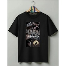 Von Labas The Vampire Diaries Tasarımlı Unisex %100 Pamuklu Yüksek Kalite Baskılı Tişört Tvd