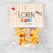 Hobibahçem Loren Crafts Sarı 8'li Düğme - 3009