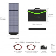 Bosile 200W Katlanabilir Güneş Paneli – %22 Verimlilik, IP66 Dayanıklılık, Yüksek Güç ve Taşınabilir Tasarım