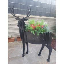 Nuvvo Geyik Figürlü Lazer Kesim Metal Kömürlü Barbekü Mangal