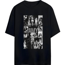 Von Labas Amy Wınehouse Tasarımlı Yüksek Baskı Kaliteli Unısex Yeni Sezon Oversıze Pamuklu  T-Shırt