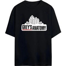 Von Labas Grey's Anatomy Tasarımlı Unısex Oversıze Pamuklu T-Shırt