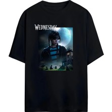 Von Labas Wednesday -Addams-Tyler Tasarımlı Yüksek Baskı Kaliteli Unısex Yeni Sezon Oversıze Pamuklu  T-Shırt