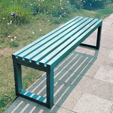 Nuvvo Generisch Bu Sırtlıksız Bahçe Bankı, Metal, 2 – 3 Kişilik, Hava Şartlarına Dayanıklı Latalı Somya, Park, Çim, Bahçe ve Okul Için – Şık Siyah 99 cm Uzunluğunda Bahçe Mobilyası