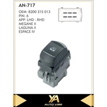 Universal Cam Düğmesi Cam Anahtar Renault Megane Iı Dynamıc Laguna Sağ Ön Gri Soket 6pin