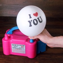 Niyet Elektrikli Balon Pompası - Çift Çıkışlı Şişirme Makinası Pembe Renkli Kullanım Kolaylığı
