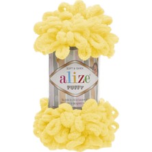 Alize Puffy 216 Sarı %100 Polyester Malzeme ile Yumuşak ve Güvenli Örgü İpliği 500 gr