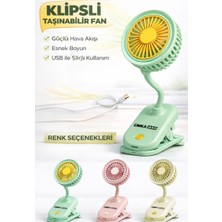 Trendhane Klipsli Araç Içi Bebek Arabası  Masa Kenarı Mini El Fanı Vantilatör