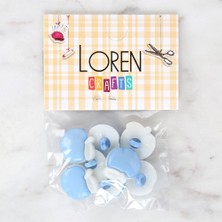 Hobibahçem Loren Crafts Bebe Mavi 8'li Düğme - 3006
