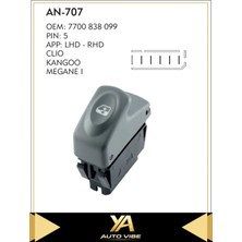 Universal Renault Cam Düğmesi Cam Anahtar Renault Clıo Kangoo Megane I Gri 5pin