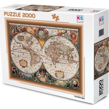 KS Games 17Th Century Dünya Haritası 2000 Parça Standart Zorlukta Manzara Puzzle