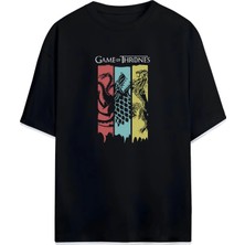 Von Labas Game Of Thrones Tasarımlı Unısex Oversıze Pamuklu Tshırt