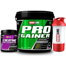 Hardline Progainer Çikolata 5000 gr +Kreatin %100 Mikronize 300 gr + Shaker