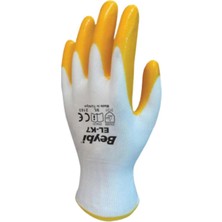 Beybi Elk-7 Pn7 Nitril Kaplamalı Iş Eldiveni Dayanıklı Esnek Kaymaz Kavrama Polyester Astar