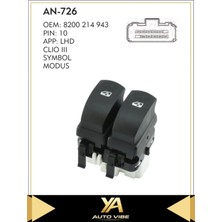 Universal Symbol Cam Düğmesi Cam Anahtar Renault Clıo Iıı Symbol Modus Sol Çiftli Sol Auto 10PİN