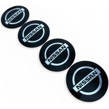 Nissan Yeni Nesil Logolu 56 mm Alüminyum 4 Adet Jant Göbek Stıcker Takım