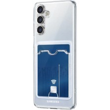 Adige Samsung Galaxy A57 Kılıf Kartlıklı Şeffaf Silikon + Ekran Koruyucu