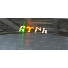 Koç Stüdyo Göktürkçe Türk Hologram Sticker 5X18 cm