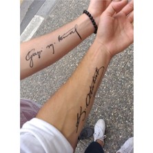 Takıştır Geçici Atatürk İmza Dövme Tattoo Siyah Özel Tasarım