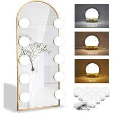 Nissha Nostalji Hollywood Tarzı Beyaz LED Işıklı Makyaj Masası Aynası 10'lu USB Kullanım Alanı