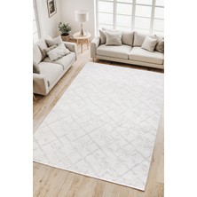 Loomina Home Krem Pamuk Taban Modern Desen Antialerjik Leke Tutmaz Çocuk Odası Salon Antre Koridor Halı Yolluk