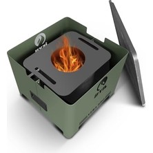 Nuvvo Vera Pelet Yakıtlı Dumansız Sağlıklı Döküm Izgaralı Mangal & Barbekü (2 kg Pelet Hediyeli) - Yeşil