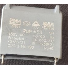 Powermaster 2μf 450VAC CBB61 Motor ve Fan Başlangıç Kondansatörü