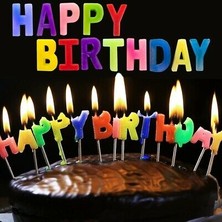 NW NessiWorld Rengarenk Happy Birthday Yazılabilen Doğum Günü Mumu