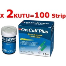 On Call Plus Ölçüm Çubuğu Test Strip 100 Adet, 2 Kutu (50 Adet x 2)