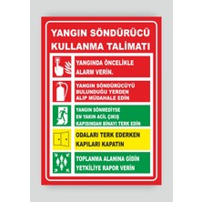 Tnk Market Uyarı Levhaları ''yangın Söndürücü Kullanma Talimatı'' 25X35 cm Folyo Sticker Uyarı Levhası