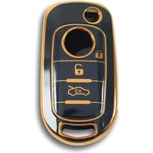 Esranın Dünyası 3 Butonlu Anahtar Kılıfı, Siyah-Altın Nano Kaplama