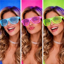 NW NessiWorld Neon Fosforlu Panjur Gözlük 12 Adet – 80’ler 90’lar Parti Stili